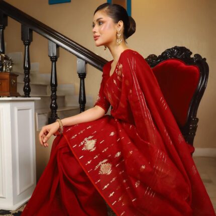 Jamdani Saree - Red